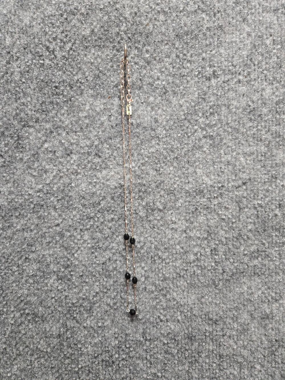 Vintage 1928 Brand Silver Tone Black Bead Station Chain Necklace, Dainty